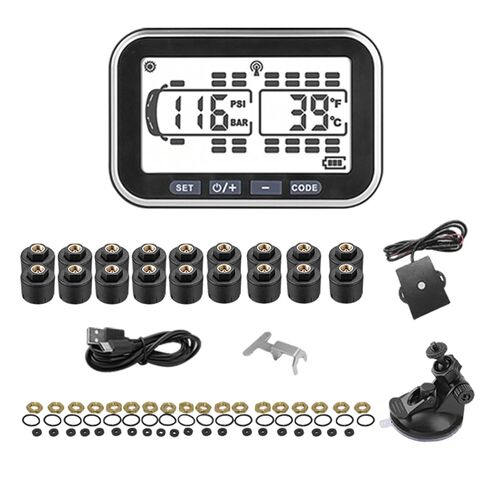 4.5" Solar TPMS, 0-199psi High-Precision Sensors, RV Accessories for Trailer, Motorhome, Tow Vehicle Tire Pressure & Temperature Monitor（22 Sensors） in Saudi Arabia
