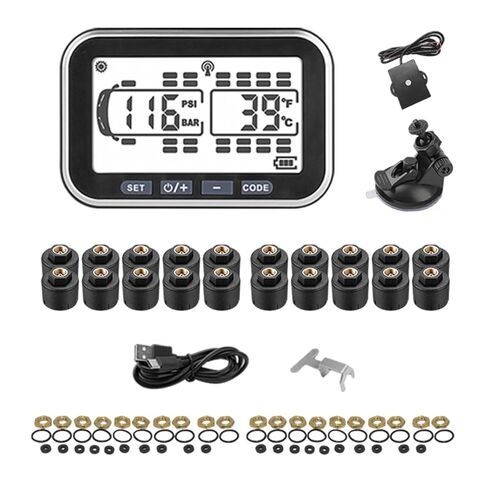 4.5" Solar TPMS, 0-199psi High-Precision Sensors, RV Accessories for Trailer, Motorhome, Tow Vehicle Tire Pressure & Temperature Monitor（22 Sensors） in Saudi Arabia