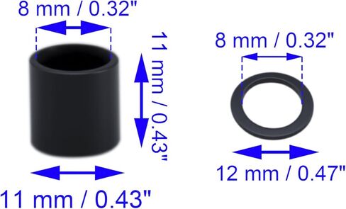2 Set Skateboards Bearing Spacers and Washers Black Skateboard Hardware for Longboard Skateboard Bracket Wheels in Saudi Arabia