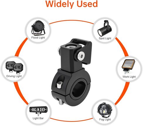 Motorcycle Light Mounting Brackets Adjustable 18-32mm Tube Clamps Spotlight Front Fork Mount,Auxiliary Foglight Bracket for Dirt Bike UTV Offroad,Fits Handlebars, Bumpers, Roll Cage, Roof Rack in Kuwait