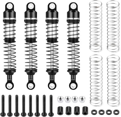 RCLIONS RC Car Shocks 62mm Oil Shock Absorber for 1/18th Redcat Ascent RC Crawler Car Upgrade Parts (Black) in Kuwait