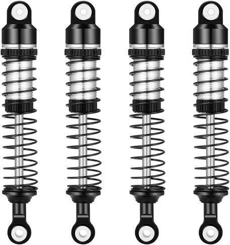 RCLIONS RC Car Shocks 62mm Oil Shock Absorber for 1/18th Redcat Ascent RC Crawler Car Upgrade Parts (Black) in Kuwait