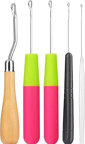 2 Pieces 6.3 Inch Wooden Bent Latch Hook Crochet Needle, Knitting Tool for Rug Making and Art Crafts in Kuwait