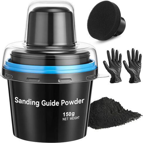 5.3 oz(150g) Black Dry Guide Coat Powder for Guide Coat Auto Body Sanding, Highlights Scratches & Low Spots, Works for Wet & Dry Sanding (Includes Clear Lid, Nitrile Gloves)(1 Pack) in Kuwait