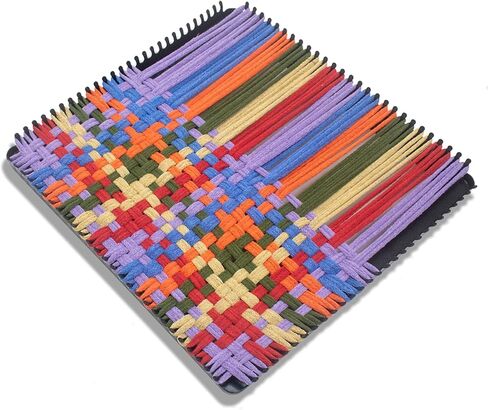 Pepperell Crafts Potholder Weaving Loom Kit | 10" X 10" Plastic Loom | Premium Cotton Weaving Loops | Makes 2 Large Potholders in Kuwait