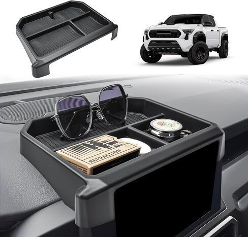 منظم لوحة أجهزة القياس المركزية متوافق مع ملحقات Toyota 2024-2026 Tacoma & 2025 2026 4Runner، رف لوحة تخزين ABS خلف الشاشة لنماذج SR SR5 TRD (شاشة 8 بوصات فقط) in Kuwait