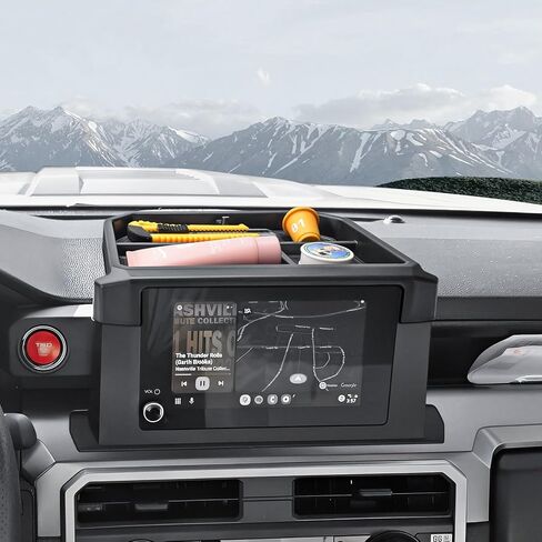 منظم لوحة أجهزة القياس المركزية متوافق مع ملحقات Toyota 2024-2026 Tacoma & 2025 2026 4Runner، رف لوحة تخزين ABS خلف الشاشة لنماذج SR SR5 TRD (شاشة 8 بوصات فقط) in Kuwait