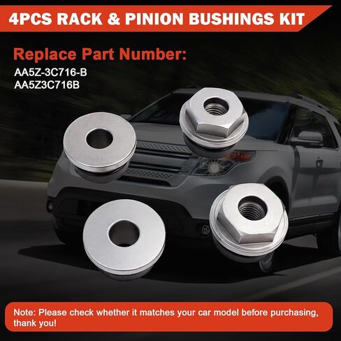 4PCS Rack & Pinion Bushings Kit Compatible with Ford Explorer 2010 2011 2012 2013 2014 2015, AA5Z-3C716-B, AA5Z3C716B in Kuwait