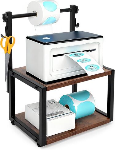 13.3"x10.5"x7.8"Label Holder for Rolls & Fan-Fold Labels,Desktop Thermal Printer Stand Adjustable Balance Screws forLabel Sticker Dispenser Ideal for Home/Office and Small Business & Warehouse in Kuwait