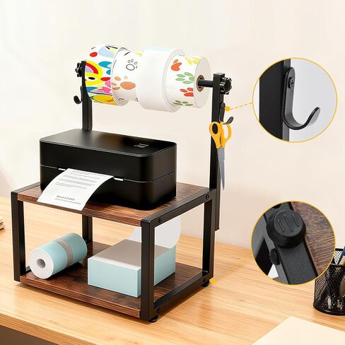 13.3"x10.5"x7.8"Label Holder for Rolls & Fan-Fold Labels,Desktop Thermal Printer Stand Adjustable Balance Screws forLabel Sticker Dispenser Ideal for Home/Office and Small Business & Warehouse in Kuwait