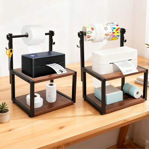 13.3"x10.5"x7.8"Label Holder for Rolls & Fan-Fold Labels,Desktop Thermal Printer Stand Adjustable Balance Screws forLabel Sticker Dispenser Ideal for Home/Office and Small Business & Warehouse in Kuwait