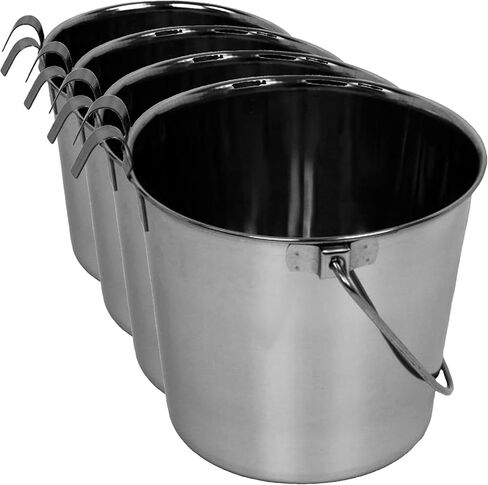 Advance Pet Products Heavy Stainless Steel with 2 Hook Bucket, 4 Quart Flat in Kuwait