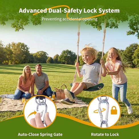 Weatherproof Kids Swing Seat,264lbs Heavy Duty Tree Swing with Ergonomic Design, Includes Hanging Straps & Carabiners for Tree or Swing Set, Outdoor Playground & Backyard Replacement - Green in Saudi Arabia