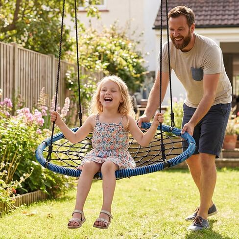 أرجوحة شبكية عنكبوت مقاس 40 بوصة من SYNCFUN، أرجوحة شجرة شديدة التحمل بوزن 750 رطلًا للأطفال في الهواء الطلق، أرجوحة شبكية للفناء الخلفي والملعب، سهلة التجميع in Kuwait