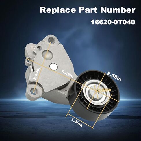 Belt Tensioner Compatible With Toyota Corolla 1.8L 2ZRFAE Engine 2020-2022 Replace# 16620-0T040 in Kuwait