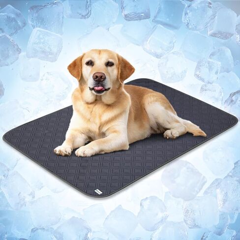 PetAmi Waterproof Cooling Mat for Dog, Premium Pet Cooling Blanket for Bed Crate, Anti Slip Indoor Dog Cool Pad for Sleeping, Q-MAX Small Medium Sofa Couch Cover Mat for Cat, Light Blue, 29x40 in Saudi Arabia