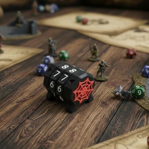عداد الحياة ذو العجلات المزدوجة (نطاق 0-99) - قرص تعقب نقطة الصحة لألعاب الطاولة مثل Magic: The Gathering (MTG)، Dungeons & Dragons (D&D)، وألعاب اللوحة الأخرى (شبكة العنكبوت) in Kuwait