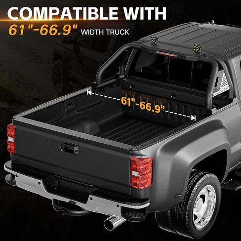 YZONA Sport Roll Bar لشاحنات الالتقاط، رف مطاردة سرير قابل للتعديل مقاس 61 بوصة - 66.9 بوصة مع مصابيح LED متوافقة مع سيلفرادو/سييرا 1500، F-150 F-250 F-350، رام 1500 2500 3500، تويوتا تندرا، نيسان تيتان in Kuwait