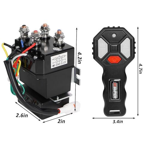 ZESUPER Solenoid Winch 12V 250A Winch Relay Contactor for 2000-5500lb Winches ATV UTV Winch Control Kit with Wireless Remote Universal Winch Accessories in Kuwait