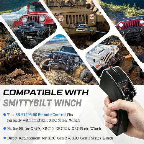 جهاز تحكم عن بعد SB97495-50 متوافق مع سلسلة SmittyBilt XRC Gen2، مناسب لـ XRC8، XRC10، XRC12 وXRC15 وما إلى ذلك، بديل لجهاز التحكم بالونش XRC Gen 2 وX2O Gen 2، استبدال # 97495-50 in Kuwait