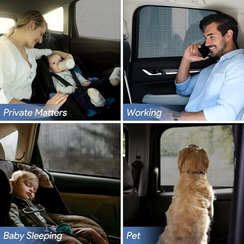2 pcs Car Window Shade for 2017-2024 2025 2026 Ford F-250/F-350/F450 Door Frame Mesh Window Sock Over The Door Sunshade Baby Sun Blocker Automotive Bug Screen,Front in Saudi Arabia