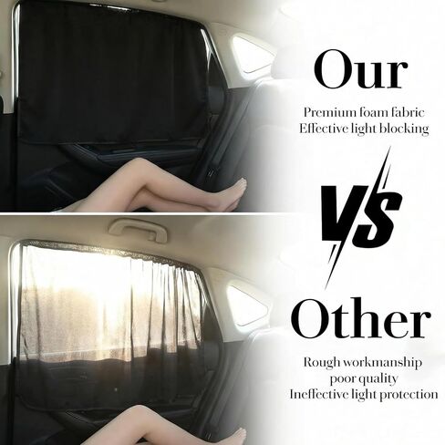 S Set of 5 Car Window Shades, 95% Light Blocking Sunshades with Privacy Divider Curtains and Side Windows Covers Wide Sedan SUV Accessories for Baby Travel Camping Nap Sleeping in Kuwait