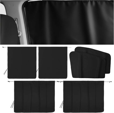 S Set of 5 Car Window Shades, 95% Light Blocking Sunshades with Privacy Divider Curtains and Side Windows Covers Wide Sedan SUV Accessories for Baby Travel Camping Nap Sleeping in Kuwait