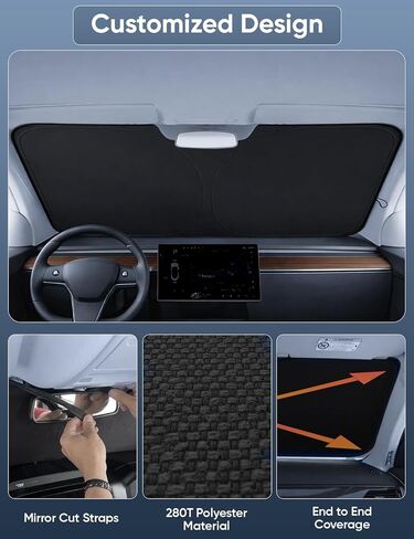 Autovir Windshield Sun Shade Fit for 2015-2017 2018 2019 Hyundai Sonata Sunshade, Front Car Window Shades Sun Visor, Blocks UV Rays & Heat, Car Accessories in Kuwait