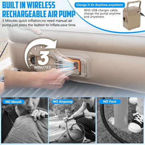 OPP ULITE Foldable Pickup Truck Bed Tent, Full Size Sportz Air Mattress, Camping & Outdoor Truck Tent, 2-Person Portable Includes Pillows & Glow-in-The-Dark Stakes in Kuwait