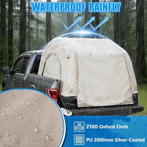 OPP ULITE Foldable Pickup Truck Bed Tent, Full Size Sportz Air Mattress, Camping & Outdoor Truck Tent, 2-Person Portable Includes Pillows & Glow-in-The-Dark Stakes in Kuwait