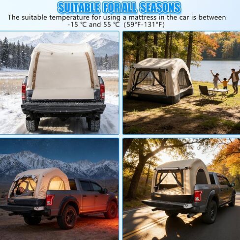 OPP ULITE Foldable Pickup Truck Bed Tent, Full Size Sportz Air Mattress, Camping & Outdoor Truck Tent, 2-Person Portable Includes Pillows & Glow-in-The-Dark Stakes in Kuwait