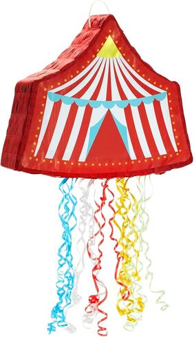 BLUE PANDA Pull String Circus Pinata - Small, 16.5 x 3 x 13 In, Red, Blue & Yellow - Carnival Pinata & Party Decoration - Pull String for Kids for Circus Themed Birthday Party in Kuwait