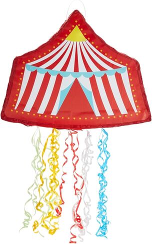 BLUE PANDA Pull String Circus Pinata - Small, 16.5 x 3 x 13 In, Red, Blue & Yellow - Carnival Pinata & Party Decoration - Pull String for Kids for Circus Themed Birthday Party in Kuwait