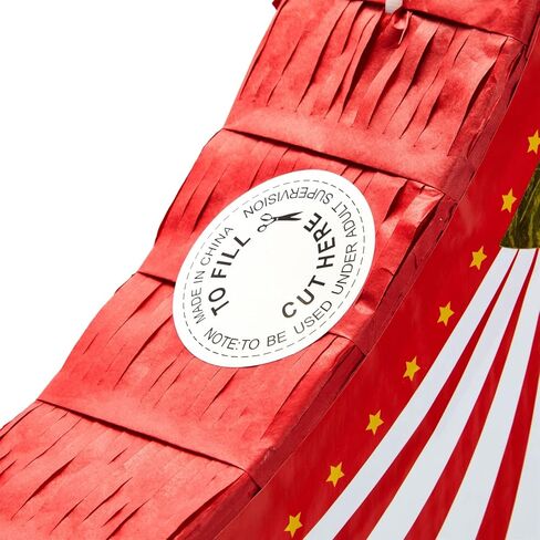 BLUE PANDA Pull String Circus Pinata - Small, 16.5 x 3 x 13 In, Red, Blue & Yellow - Carnival Pinata & Party Decoration - Pull String for Kids for Circus Themed Birthday Party in Kuwait