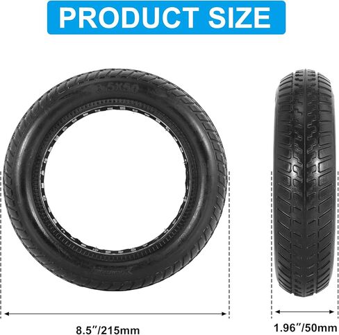 8 1/2x2 Tubeless Solid Tire for Electric Scooter, 50/75-6.1 Scooter Tire Fits for Xiaomi Pro 2/M365/1S & Gotrax V2/XR/APEX, Anti Slip & Explosion-Proof 8.50x2 Off-Road Replacement Wheel in Kuwait