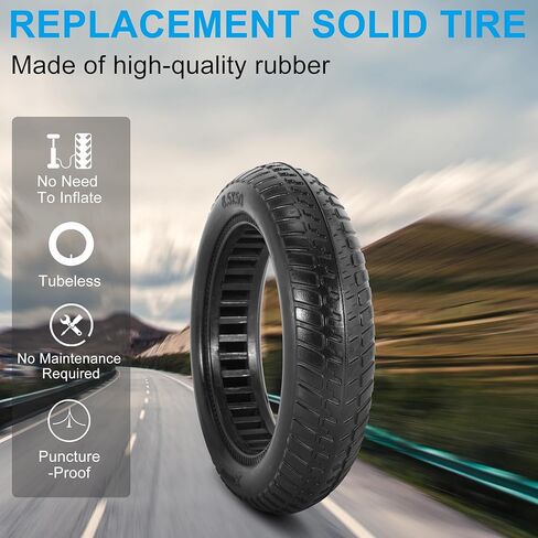8 1/2x2 Tubeless Solid Tire for Electric Scooter, 50/75-6.1 Scooter Tire Fits for Xiaomi Pro 2/M365/1S & Gotrax V2/XR/APEX, Anti Slip & Explosion-Proof 8.50x2 Off-Road Replacement Wheel in Kuwait