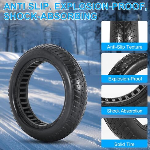 8 1/2x2 Tubeless Solid Tire for Electric Scooter, 50/75-6.1 Scooter Tire Fits for Xiaomi Pro 2/M365/1S & Gotrax V2/XR/APEX, Anti Slip & Explosion-Proof 8.50x2 Off-Road Replacement Wheel in Kuwait