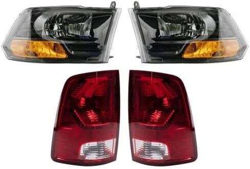 مجموعة إضاءة مكونة من 4 قطع من طراز OE من Sawyer Auto تناسب شاحنات دودج رام 1500/2500/3500 2009-2012 (بدون المصابيح الأمامية الرباعية) in Kuwait