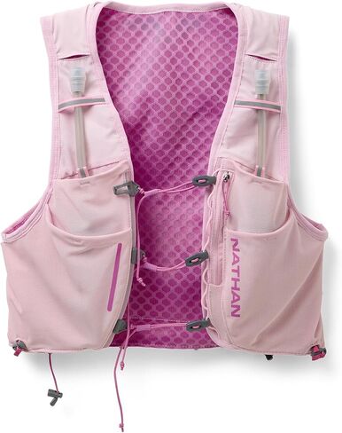 Nathan Pinnacle Race Vest & 4L Hydration Pack with 2 20 oz Hydration Soft Flask, Water-Resistant Pockets, Lightweight & Moisture Wicking in Kuwait