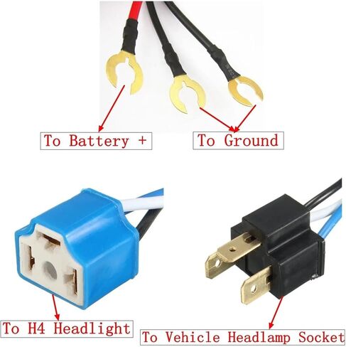 H4 مصباح أمامي LED بمفتاح سلبي/لمبة لمبة تتابع الأسلاك مجموعة قابس كوابل مجمعة ملحقات محرك السيارة استبدال أجزاء in Kuwait