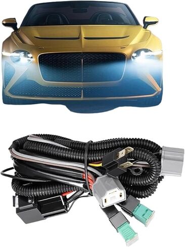 Relay Wire Harness H4 9003 Led Headlight Wiring Extension H4 9003 Headlight Relay Wiring Kit with High Heat Ceramic Plugs in Kuwait