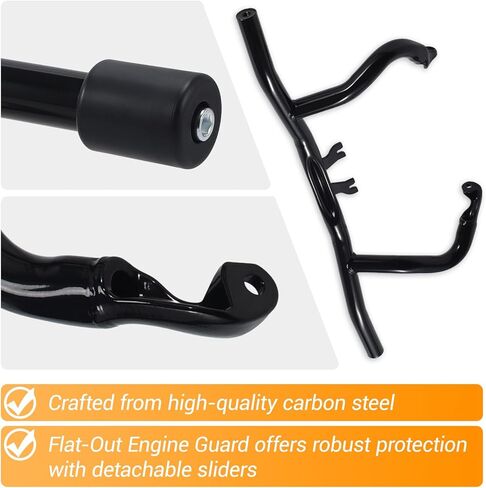 2014-2026 Touring Flat-Out Engine Guard Crash Bar Compatible with Harley DavidsonTouring 2014-Later Street Road Glide Road King Electra Glide Ultra Limited,Black in Kuwait