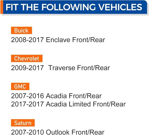 MACEL 513277 محمل العجلات ومجموعة المحور الأمامي/الخلفي لـ 08-17 Buick Enclave 09-17 Chevy Traverse، 07-16 GMC Acadia، 07-10 Saturn Outlook، 6 العروات مع ABS in Kuwait
