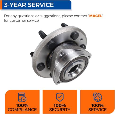 MACEL 513277 محمل العجلات ومجموعة المحور الأمامي/الخلفي لـ 08-17 Buick Enclave 09-17 Chevy Traverse، 07-16 GMC Acadia، 07-10 Saturn Outlook، 6 العروات مع ABS in Kuwait