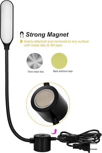 Sewing Machine Light LED Flexible Gooseneck Work Lamp with Magnetic Mount Base for Workbench Lathe Drill Press in Saudi Arabia