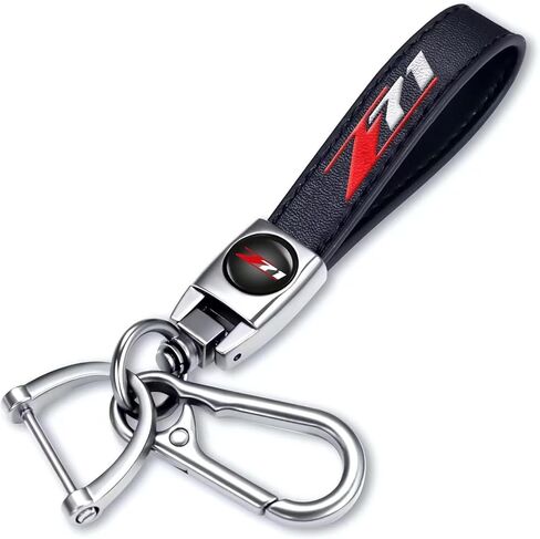 Genuine Leather Car Keychain Keyring Accessories Compatible with Ford Mustang Car Keychains Family Present for Man and Woman（Black） in Kuwait