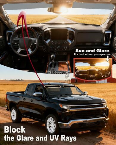 AUTOTEK Windshield Tint Strip for 2019-2026 Chevy Silverado 1500 Crew/Extended/Regular Cab | 2-Ply Car Sun Strip Tint with UV Protection & Anti-Glare, DIY Friendly Window Tint Film for Truck in Kuwait