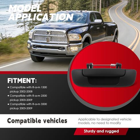 مجموعة إعادة بناء مزلاج الباب الخلفي من Nakkaa 55276237AA مجموعة مقبض الباب الخلفي متوافقة مع Ram 1500 2500 3500 Pickup 2003-2008 CH1911104 55275952AD in Kuwait