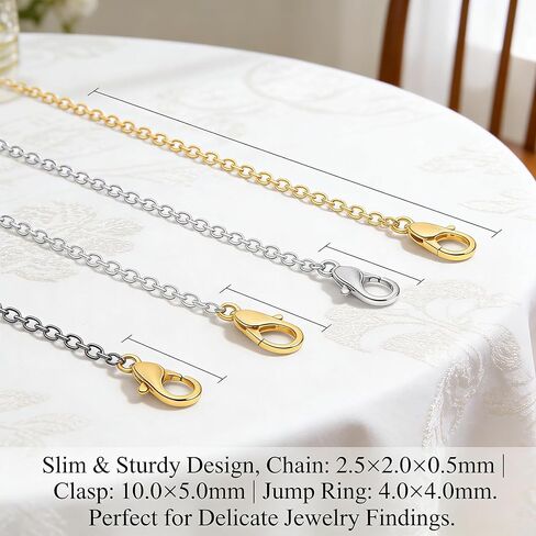 60ft Cable Link Chains for Making Jewelry Necklace Earring Bracelet Findings, 6-Color 2mm Golden Silver Copper Plated Metal Link Rolls Bulk, Ideal for DIY Craft Kit and Gift Design Multi-Color in Kuwait