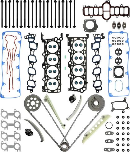 4.6 Head Gasket Set & Timing Chain Kit Bolts Fit For Ford E-150 F-150 Explorer Expedition Mustang 4.6L 2000-2004 HS9792PT-6 9-0387SHX in Kuwait